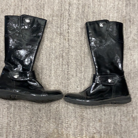 Nordstrom Girls Shiny Leather Boots sz 35 eu - Picture 3 of 8
